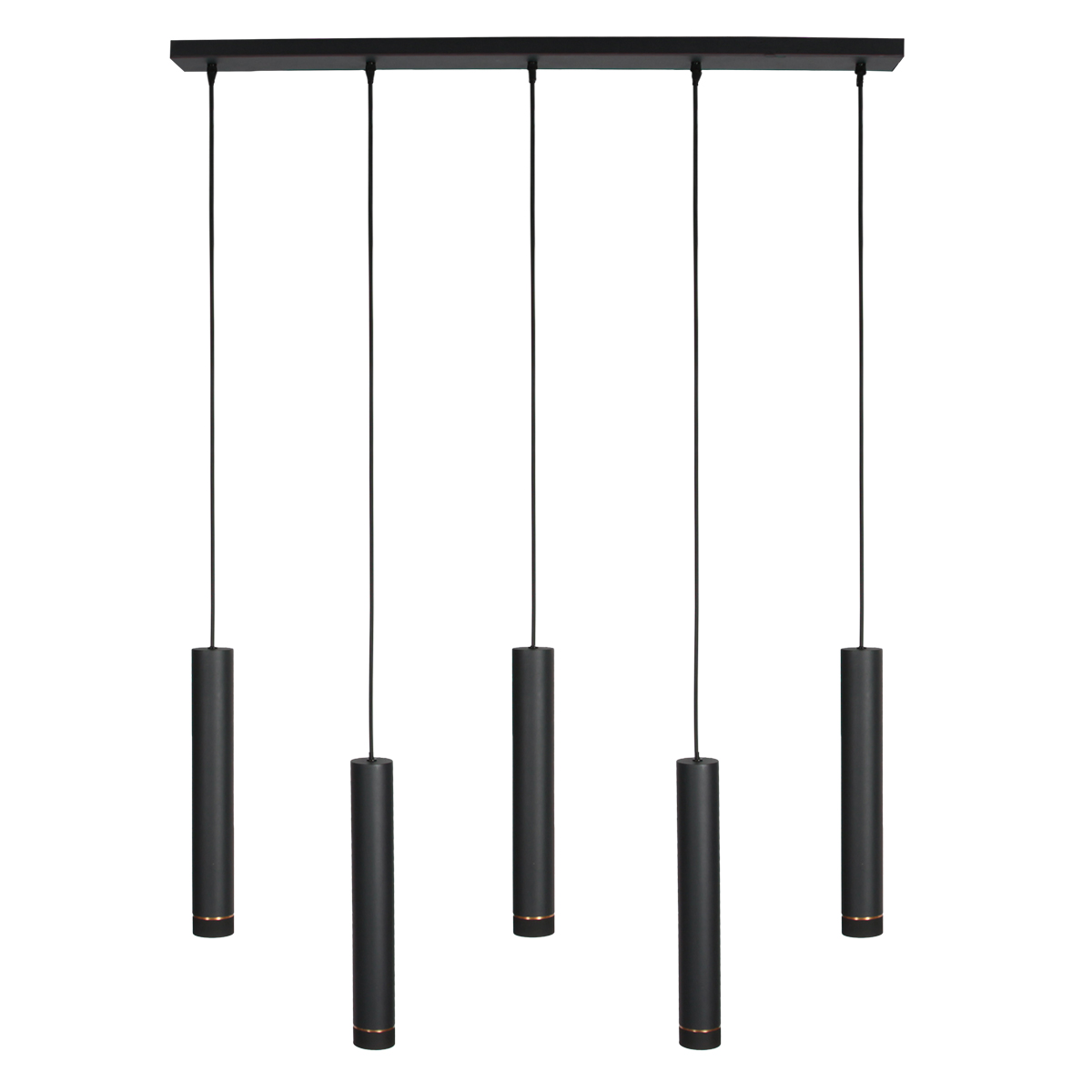 Lampe de table noire 5 lumières cylindriques Mexlite DownLume – Image 3