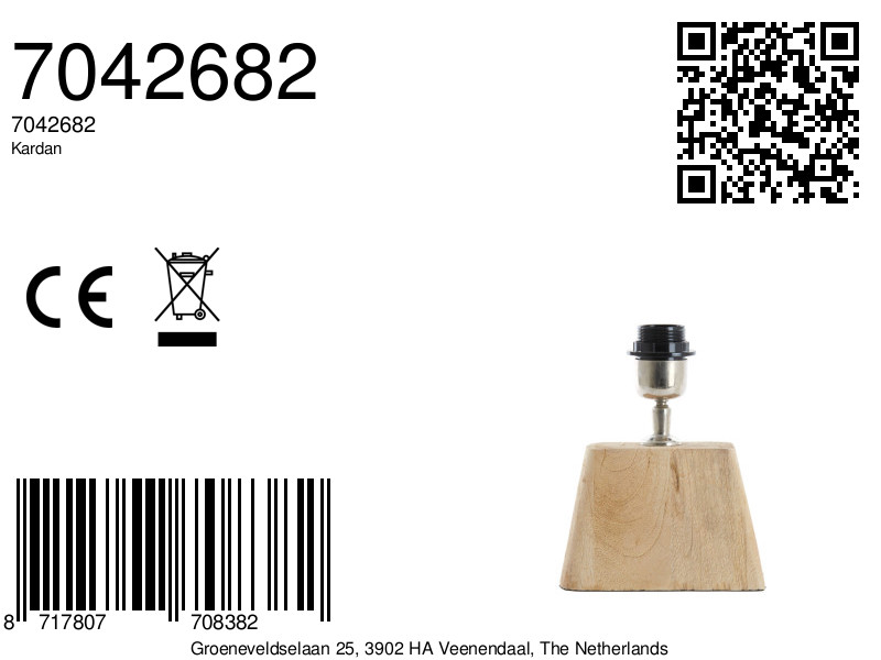 Base de lampe en bois avec accent en métal Light & Living Kardan – Image 9