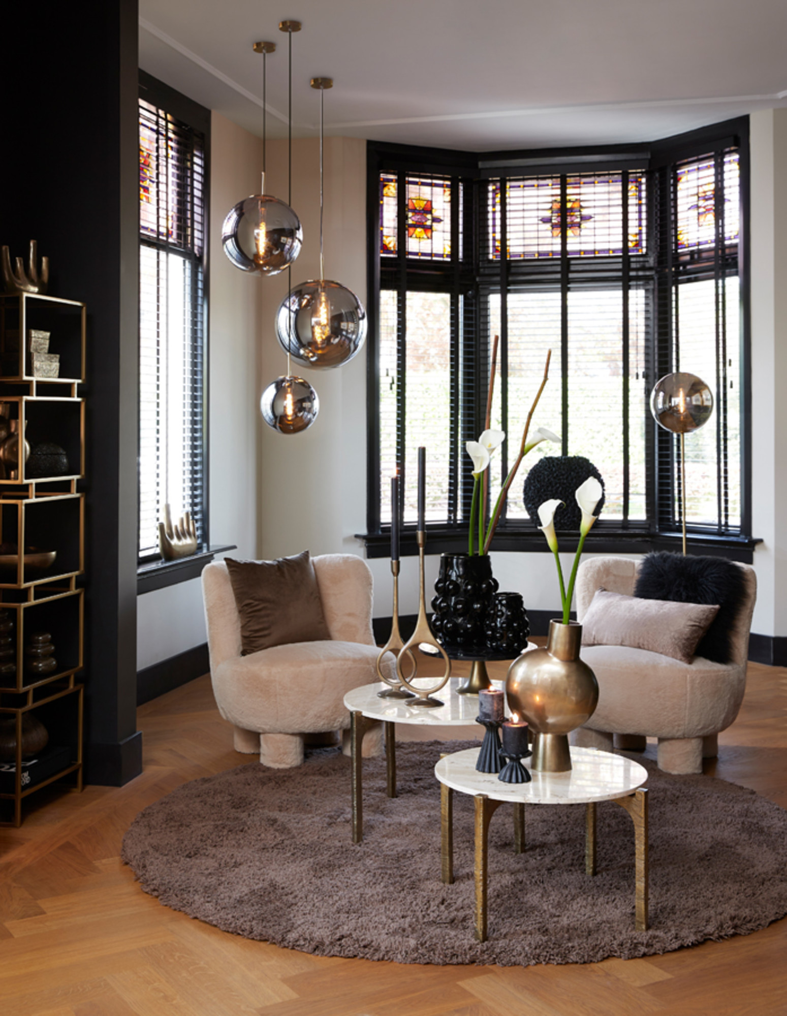 Moderne lampe sur pied dorée Light & Living Medina – Image 5