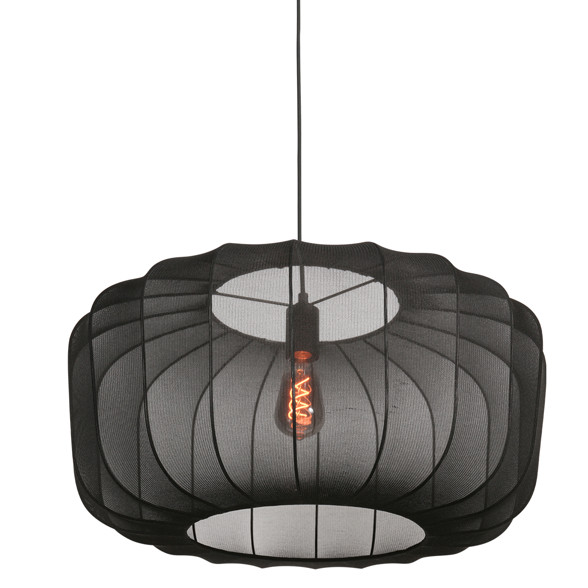 Suspension japandi noire en textile Anne Lighting Sable – Image 2