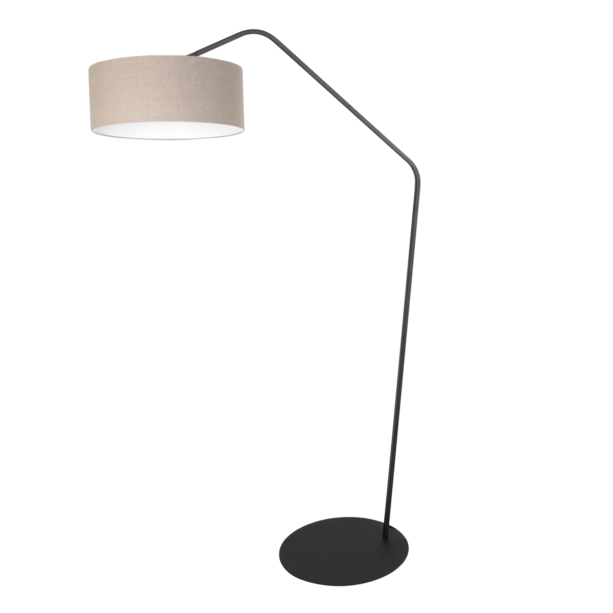 Lampadaire arqué avec abat-jour tissu gris Anne Lighting ZigZag – Image 3