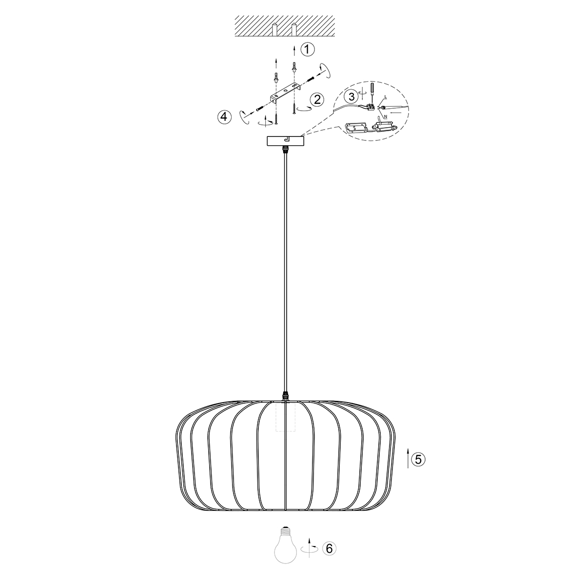 Suspension japandi noire en textile Anne Lighting Sable – Image 8