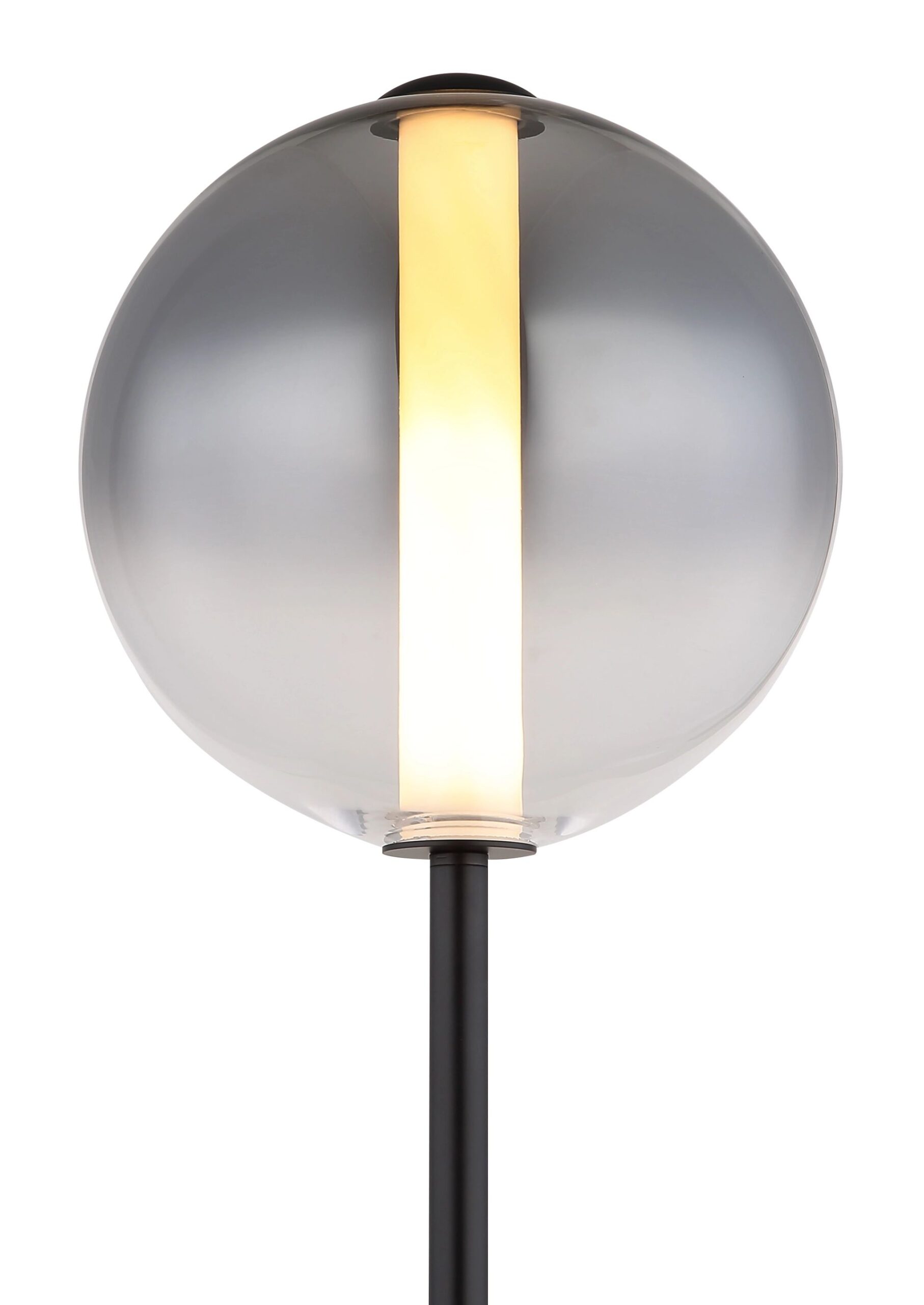 Lampe sur pied moderne avec globe en verre fumé Lacy – Image 4