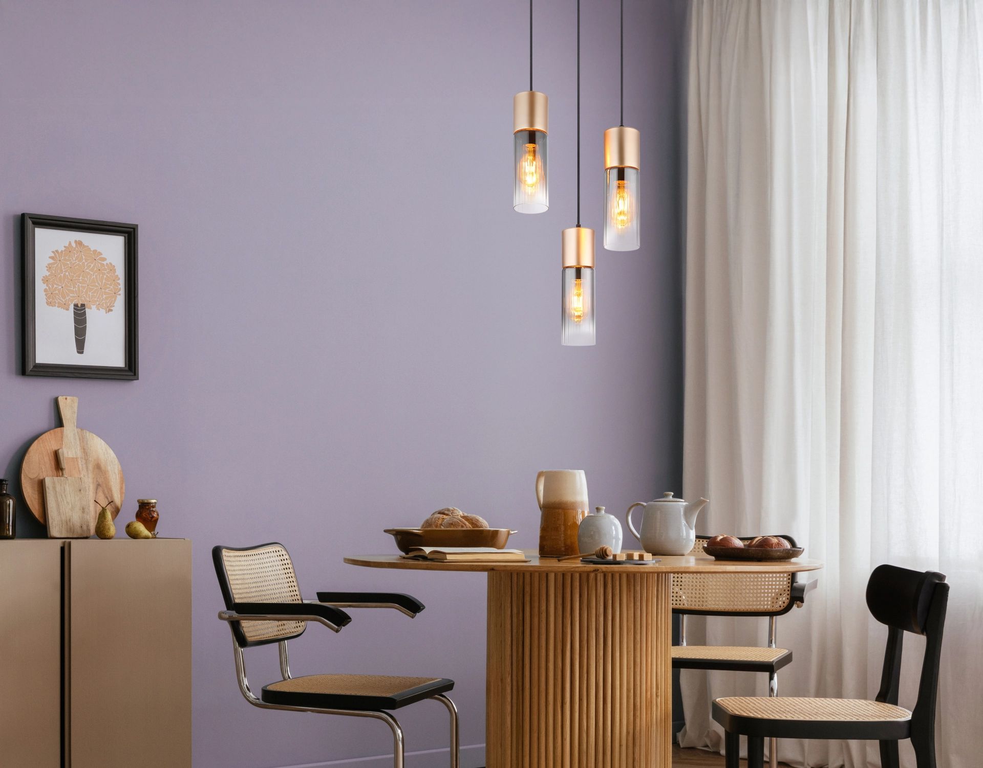 Lampe suspendue élégante avec abat-jours en verre Annika – Image 6