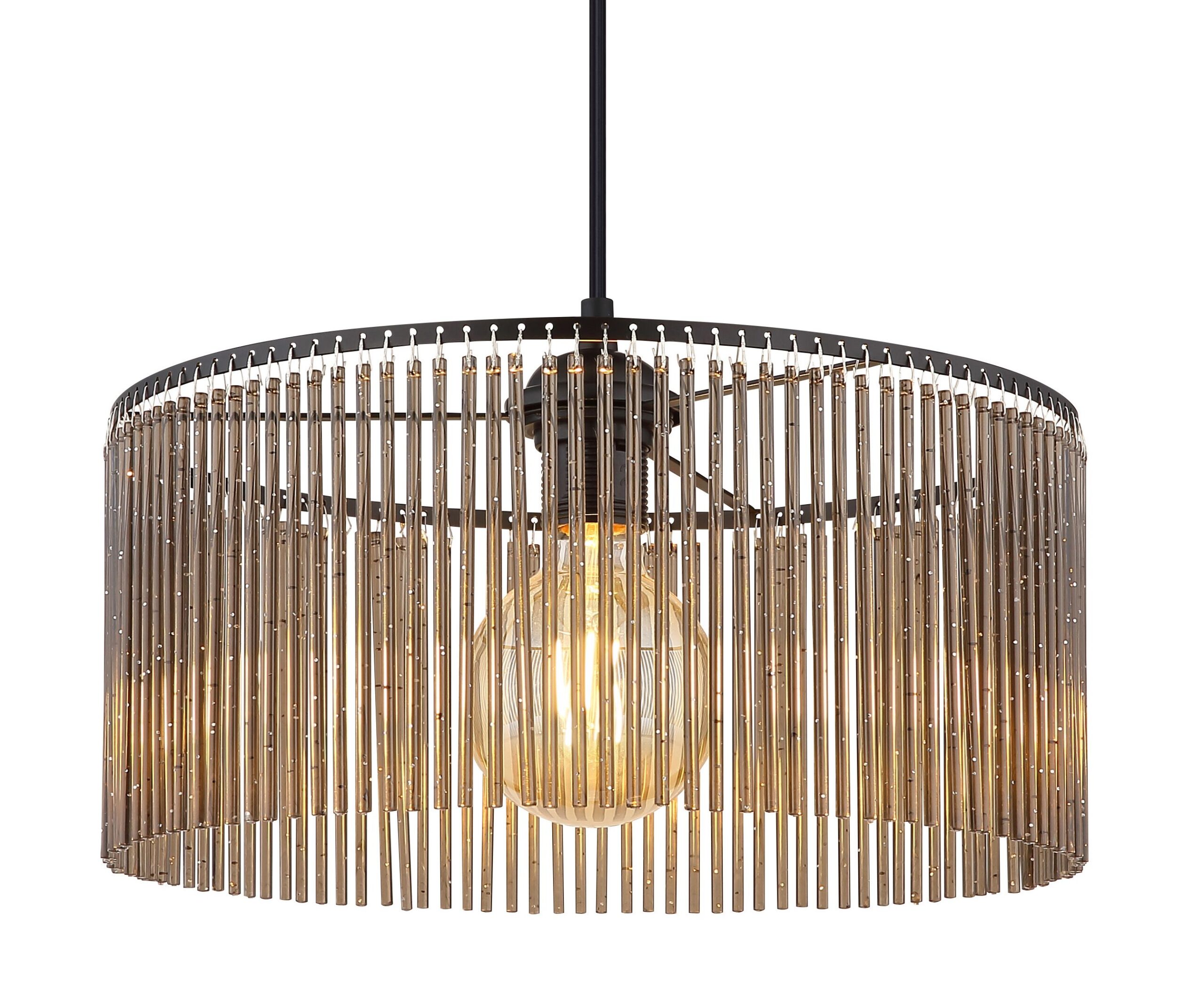 Suspension moderne avec abat-jour élégant en verre fumé Leeds – Image 4