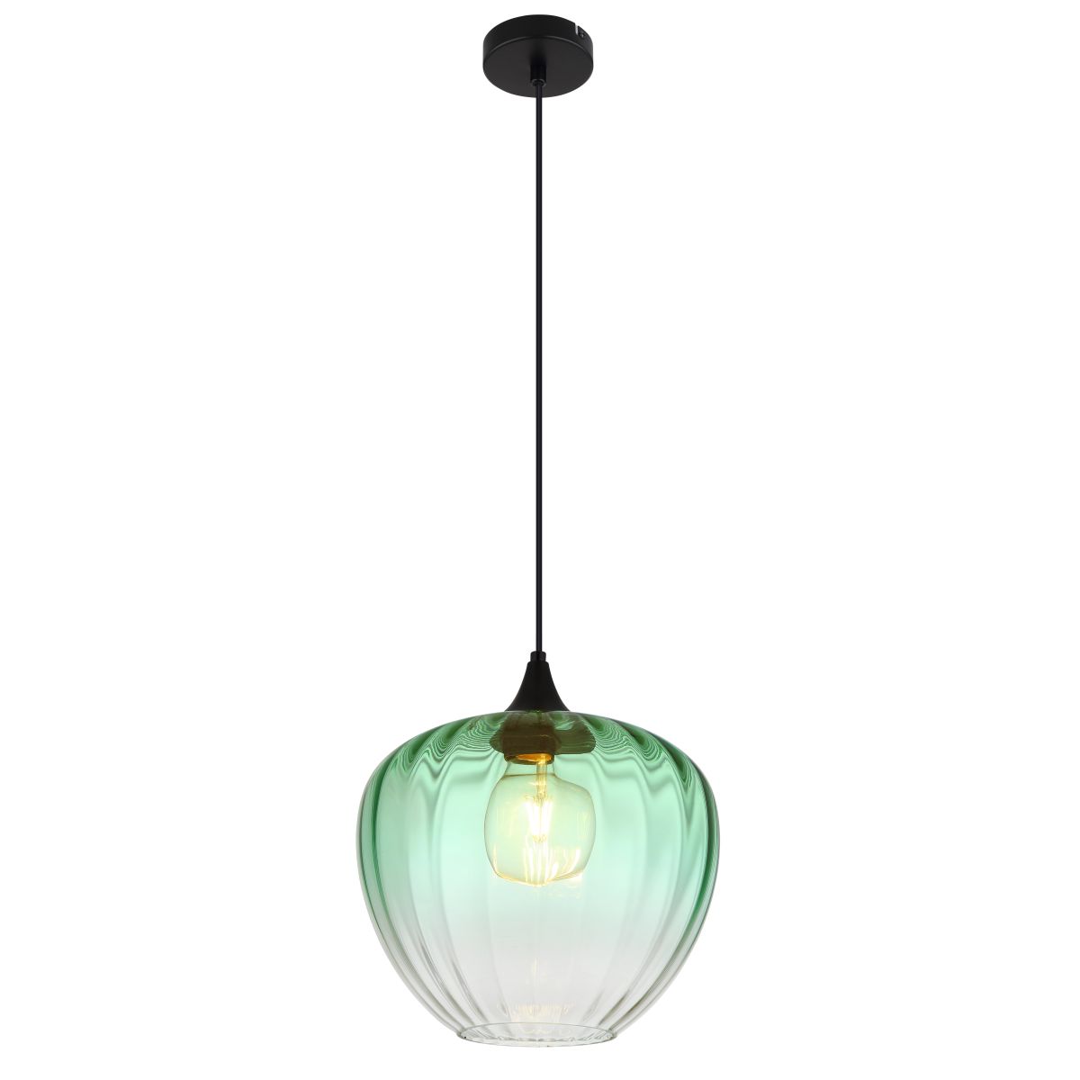 Suspension en verre vert avec cadre moderne Sander – Image 2