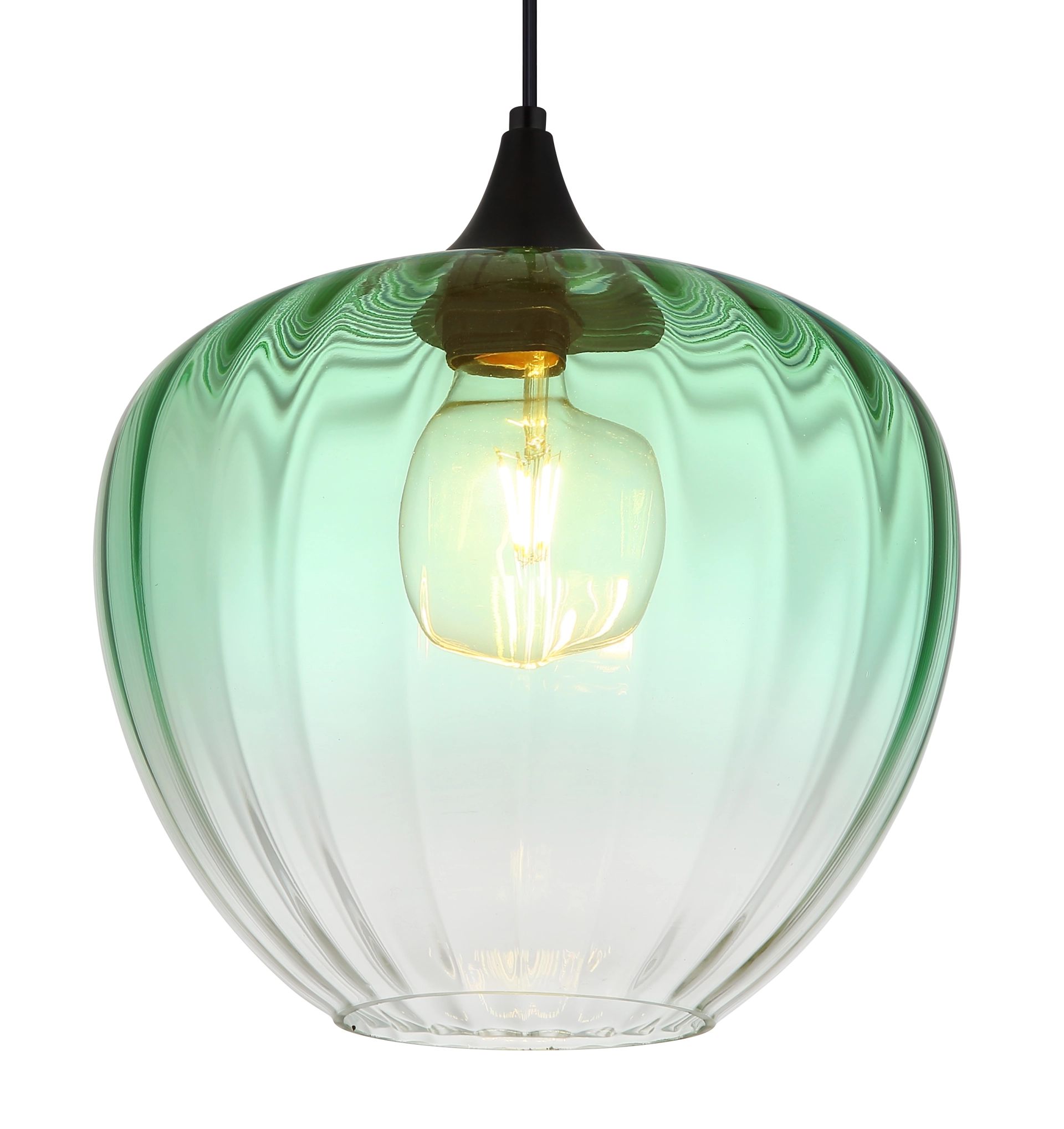 Suspension en verre vert avec cadre moderne Sander – Image 4