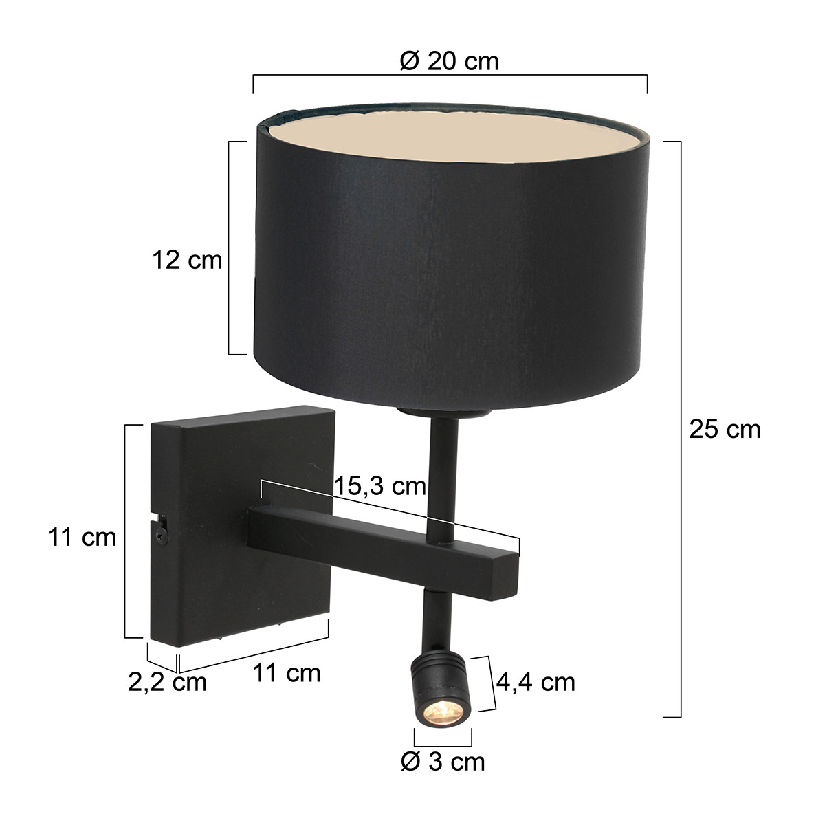 Lampe de table avec liseuse Steinhauer Stang noir – Image 7