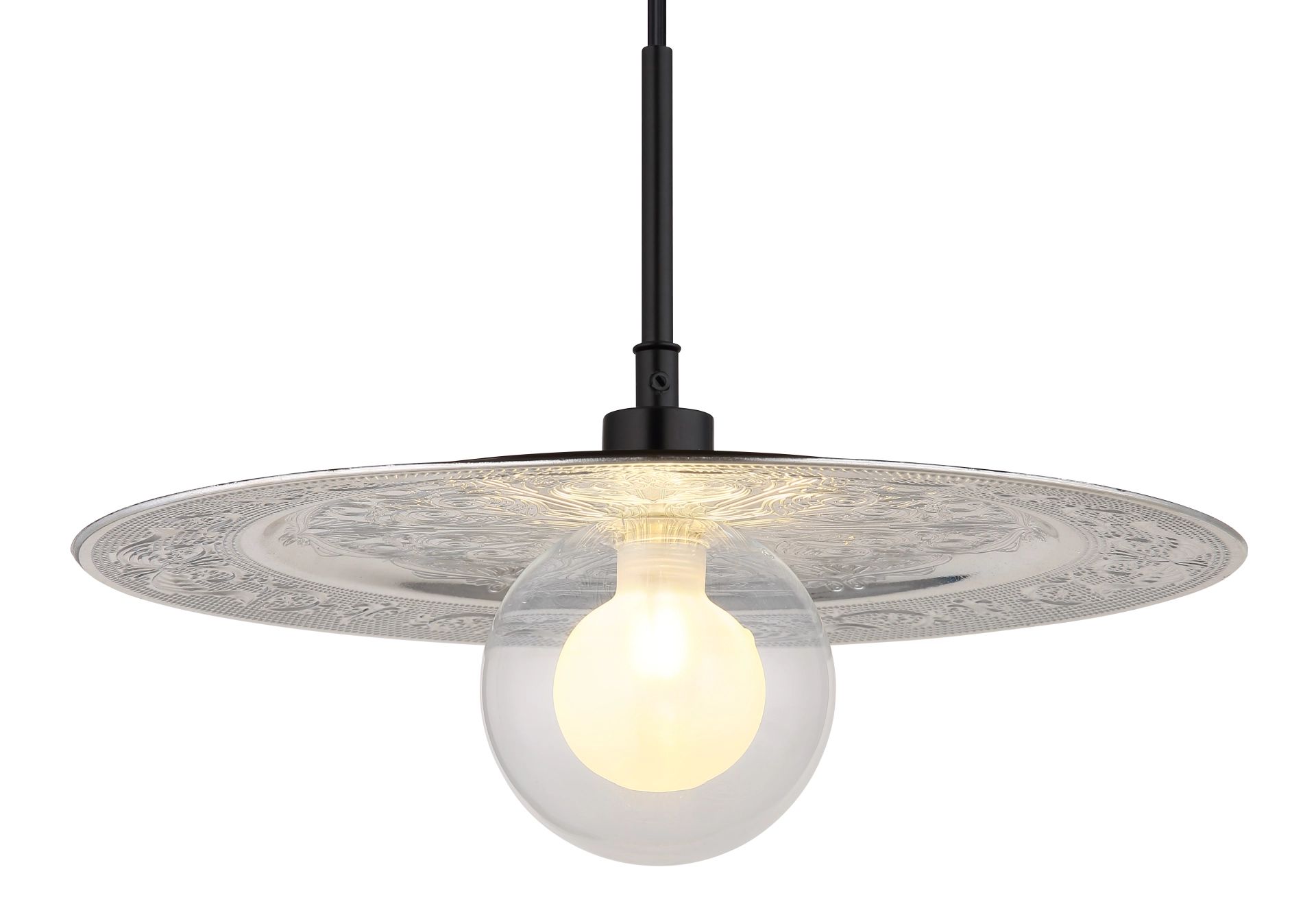Lampe à suspension classique moderne en verre noir mat Riga – Image 4