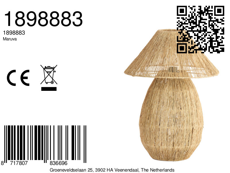 Lampe de table en jute esprit bohème et naturel Light & Living Maruva – Image 6