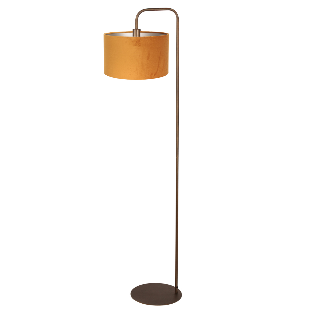 Lampadaire en bronze avec abat-jour en velours doré Mexlite Forma – Image 3