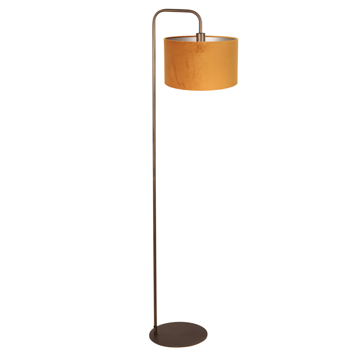 Lampadaire en bronze avec abat-jour en velours doré Mexlite Forma – Image 2