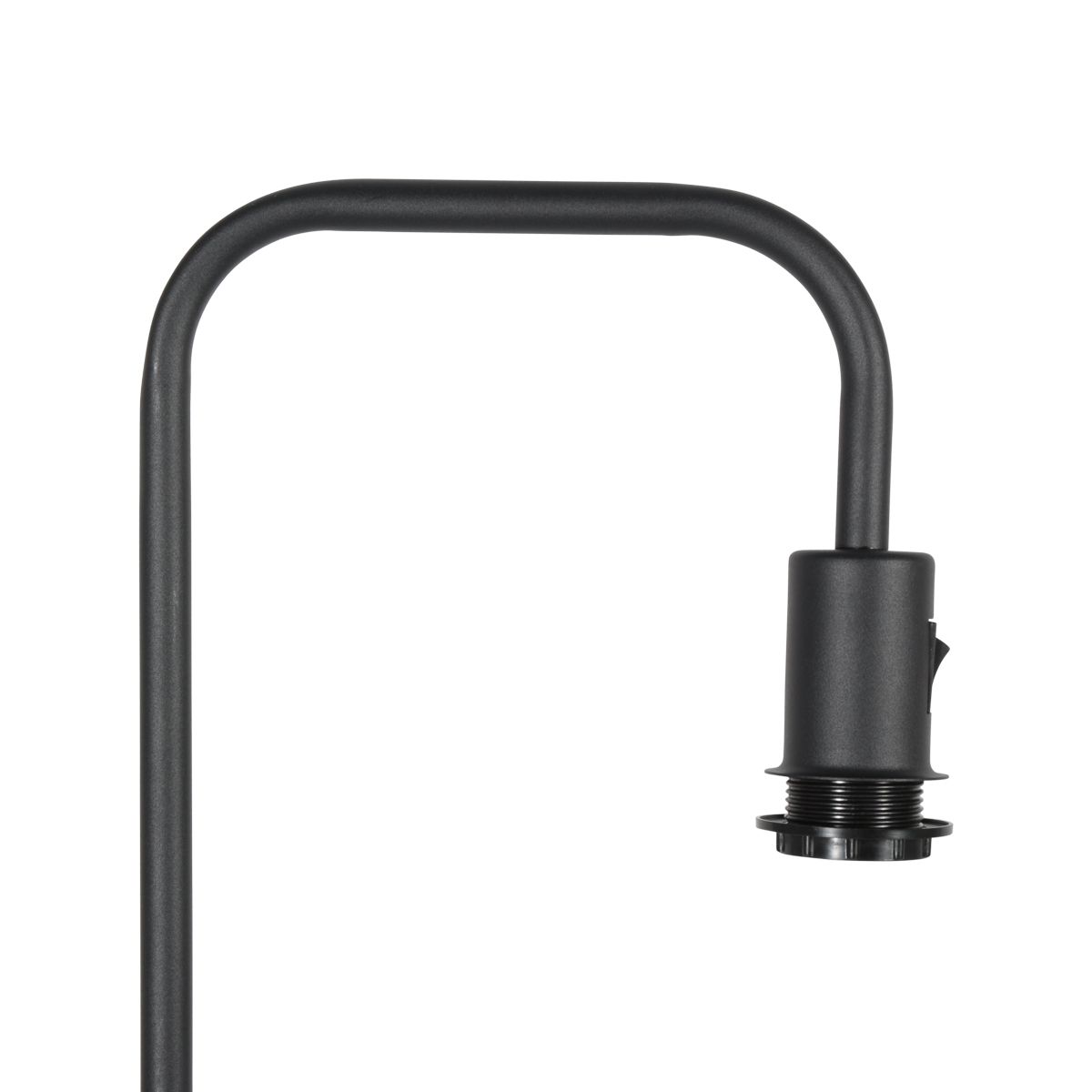 Lampe sur pied noire avec abat-jour en lin gris Mexlite Forma – Image 8