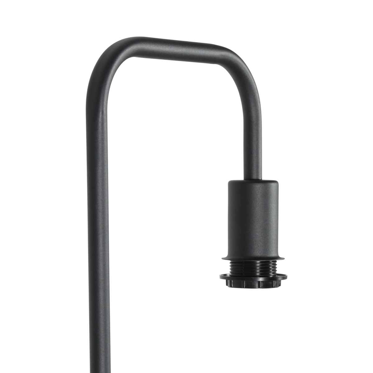 Lampe sur pied noire avec abat-jour en lin gris Mexlite Forma – Image 4