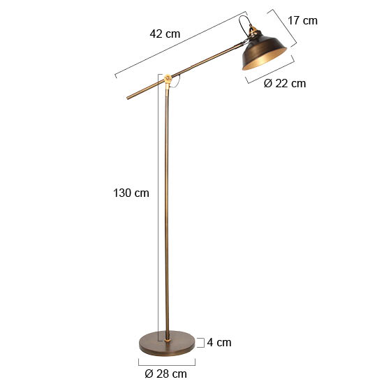Lampe sur pied en bronze Nove avec détails dorés E27 Steinhauer – Image 9