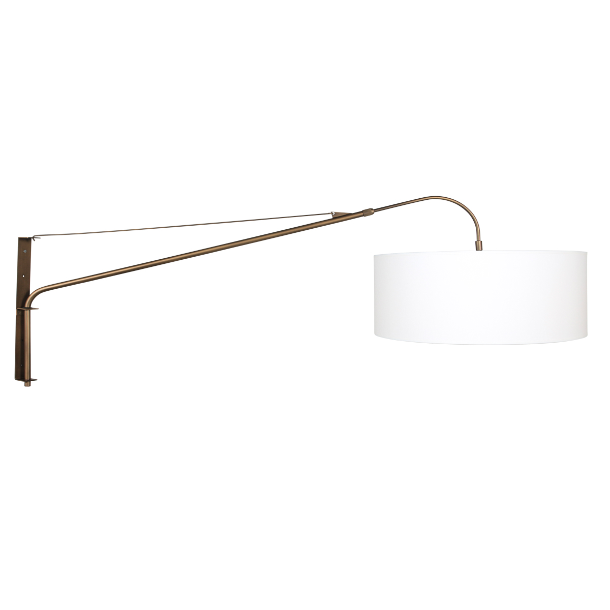 Applique en bronze avec abat-jour en lin blanc Steinhauer Elegant Classy – Image 2