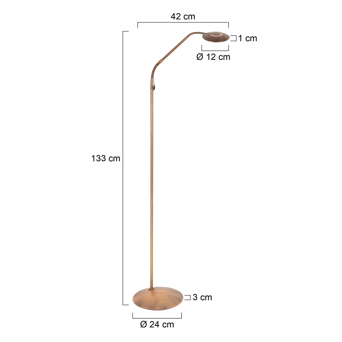 Lampadaire en bronze Zenith 2 avec tête réglable Steinhauer – Image 7