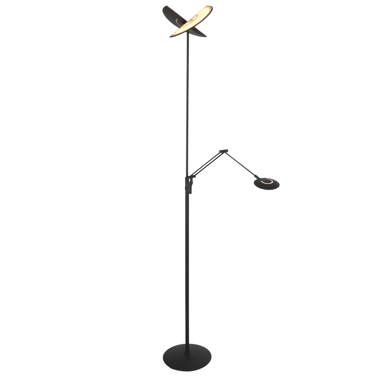 Lampe sur pied noire avec uplight et bras de lecture Steinhauer Exclusive Zenith2 – Image 3