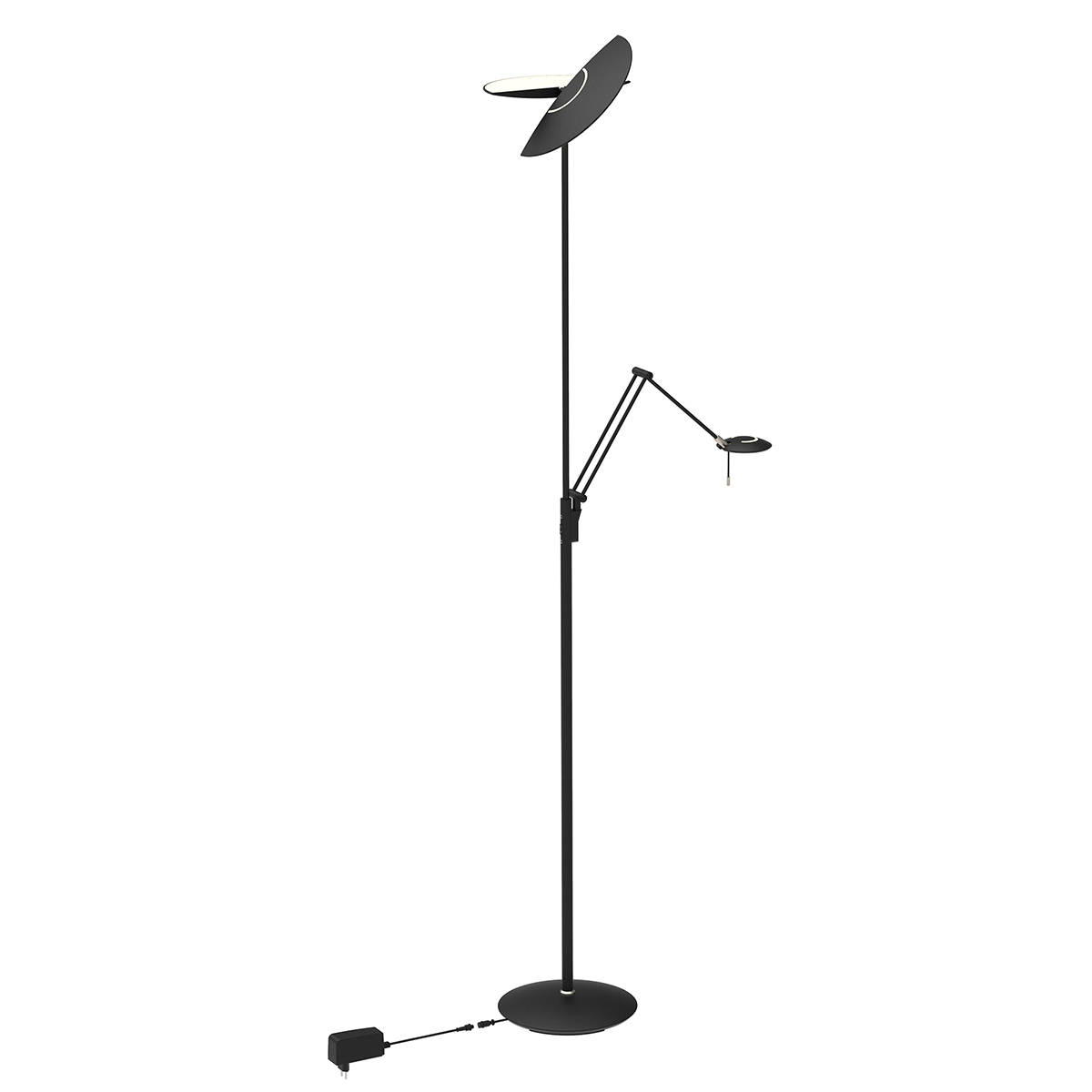 Lampe sur pied noire avec uplight et bras de lecture Steinhauer Exclusive Zenith2 – Image 2