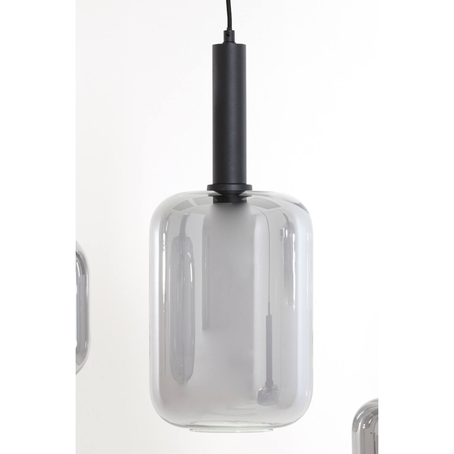 Suspension en verre fumé argenté rétro Light & Living Lekar – Image 5