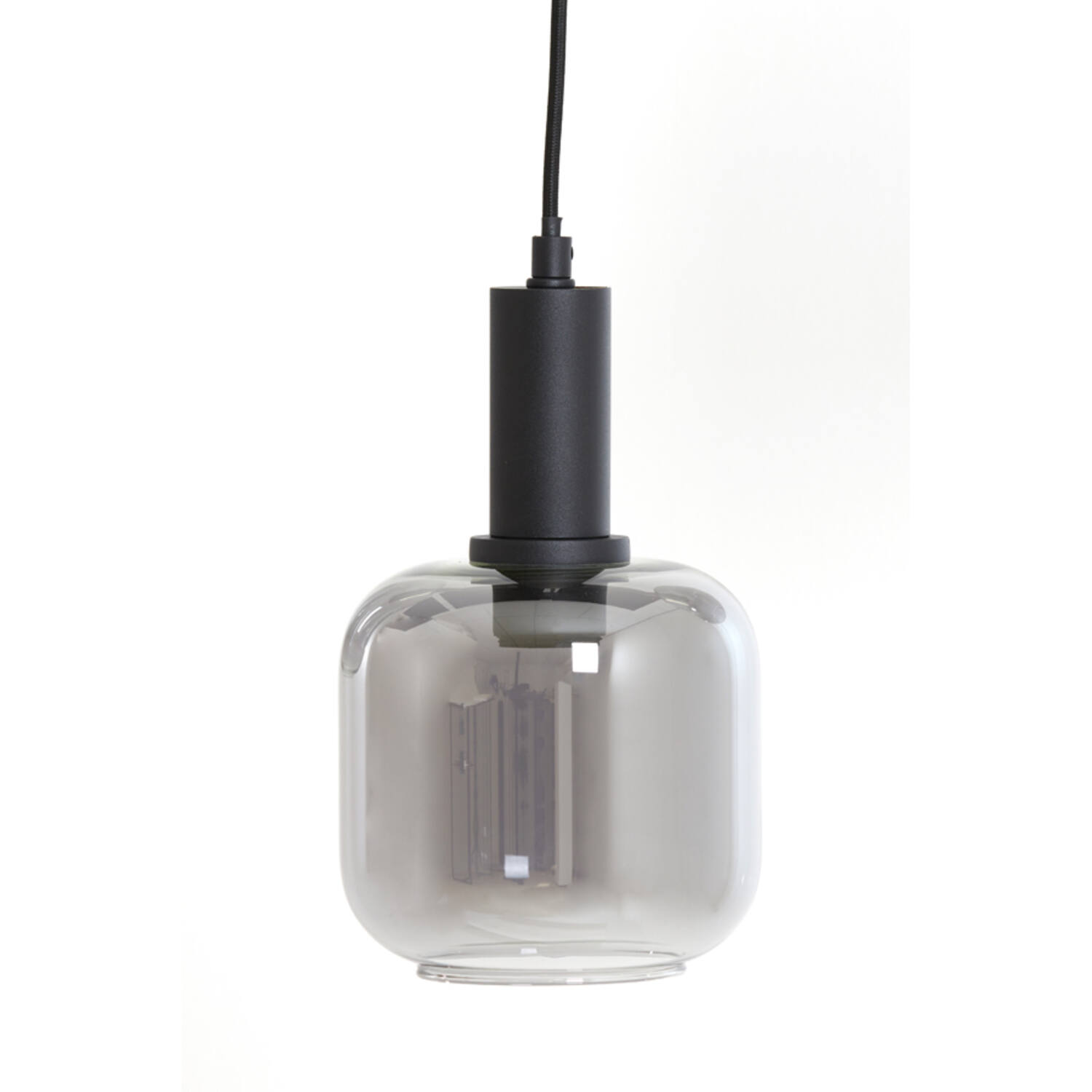 Suspension en verre fumé argenté rétro Light & Living Lekar – Image 6