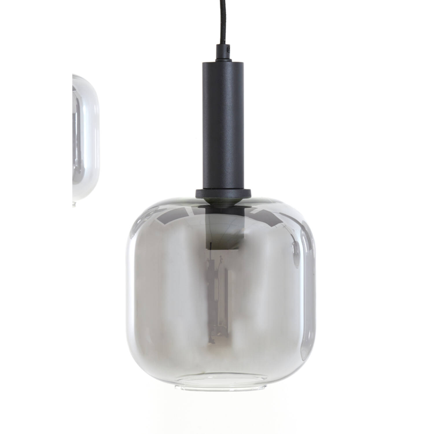 Suspension en verre fumé argenté rétro Light & Living Lekar – Image 7