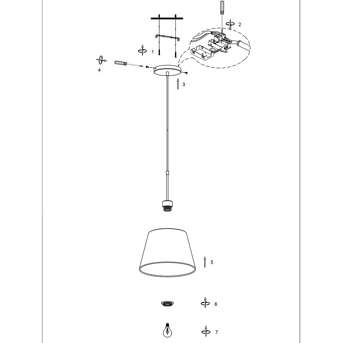 Lampe suspendue abat-jour bambou superposé naturel et noir Steinhauer Okavi – Image 9