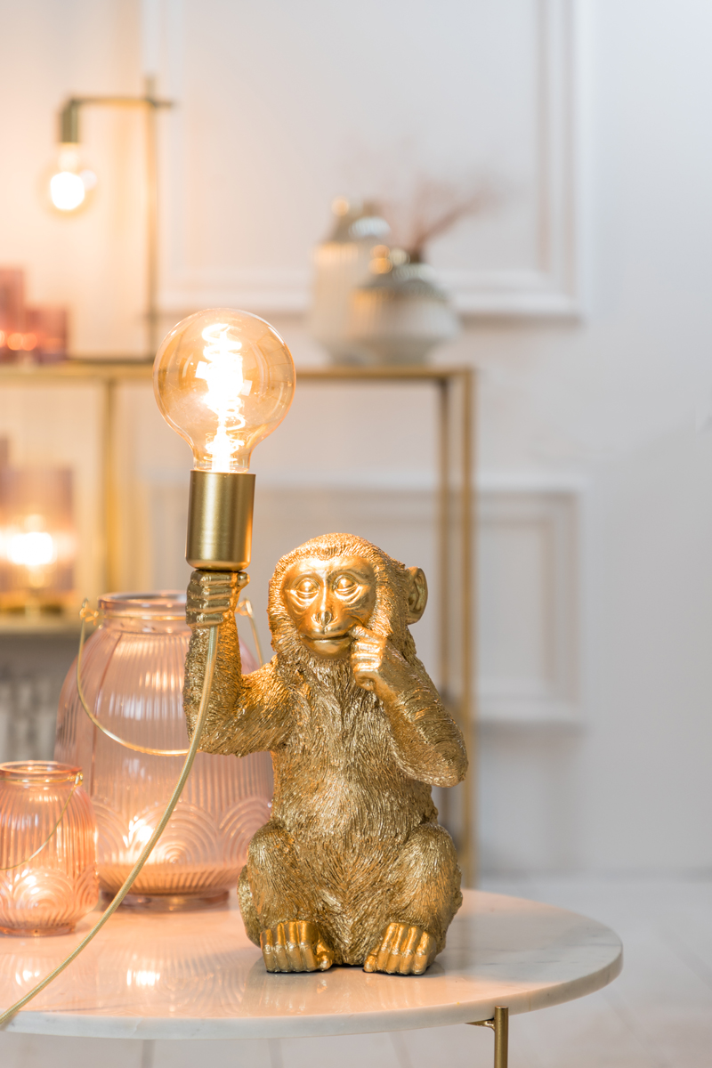Lampe de table moderne dorée singe Light & Living Monkey – Image 6